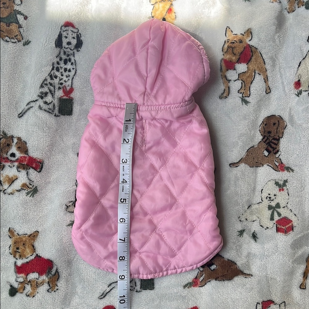 Pink Quilted Dog Jacket S